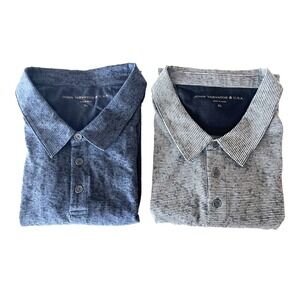 Lot of 2 John Varvatos Men's XL  Polo Shirts Cotton Blend Blue and Grey|Black